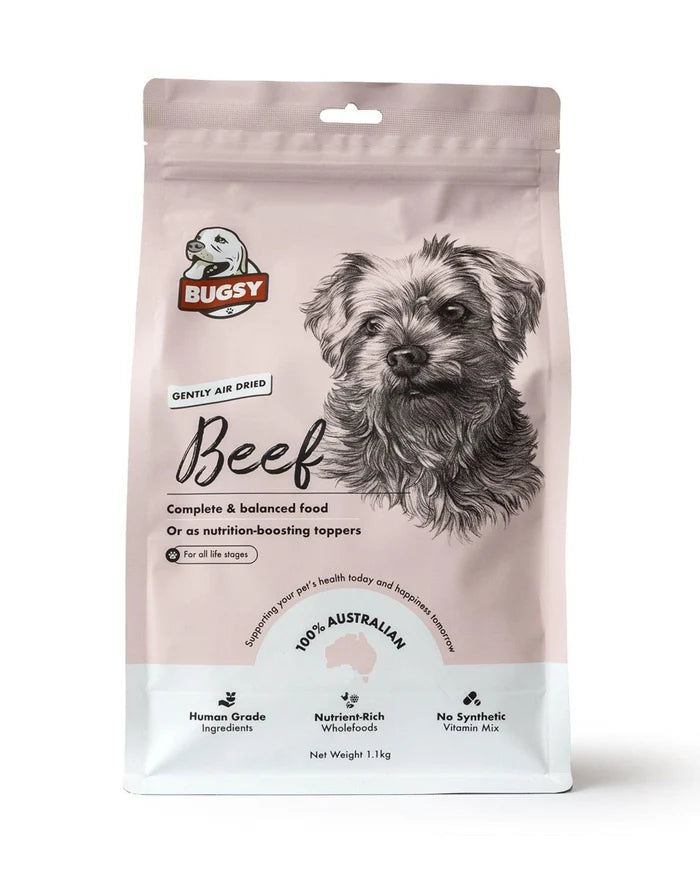 BUGSY Premium Air-Dried Raw Beef Dog Dry Food