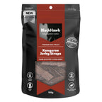 BLACK HAWK DOG TREATS KANGAROO JERKY STRAPS 100G