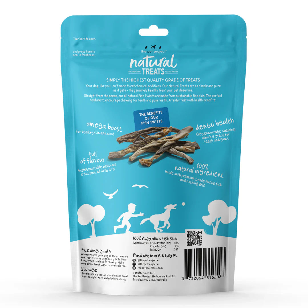 The Pet Project Fish Twists Dog Treats 100g