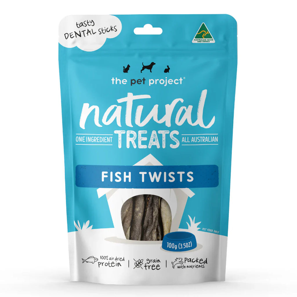 The Pet Project Fish Twists Dog Treats 100g