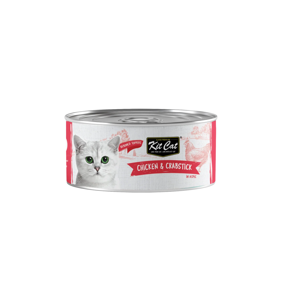 Kit Cat Grain Free Wet Cat Food Can 80g CHICKEN & CRABSTICK