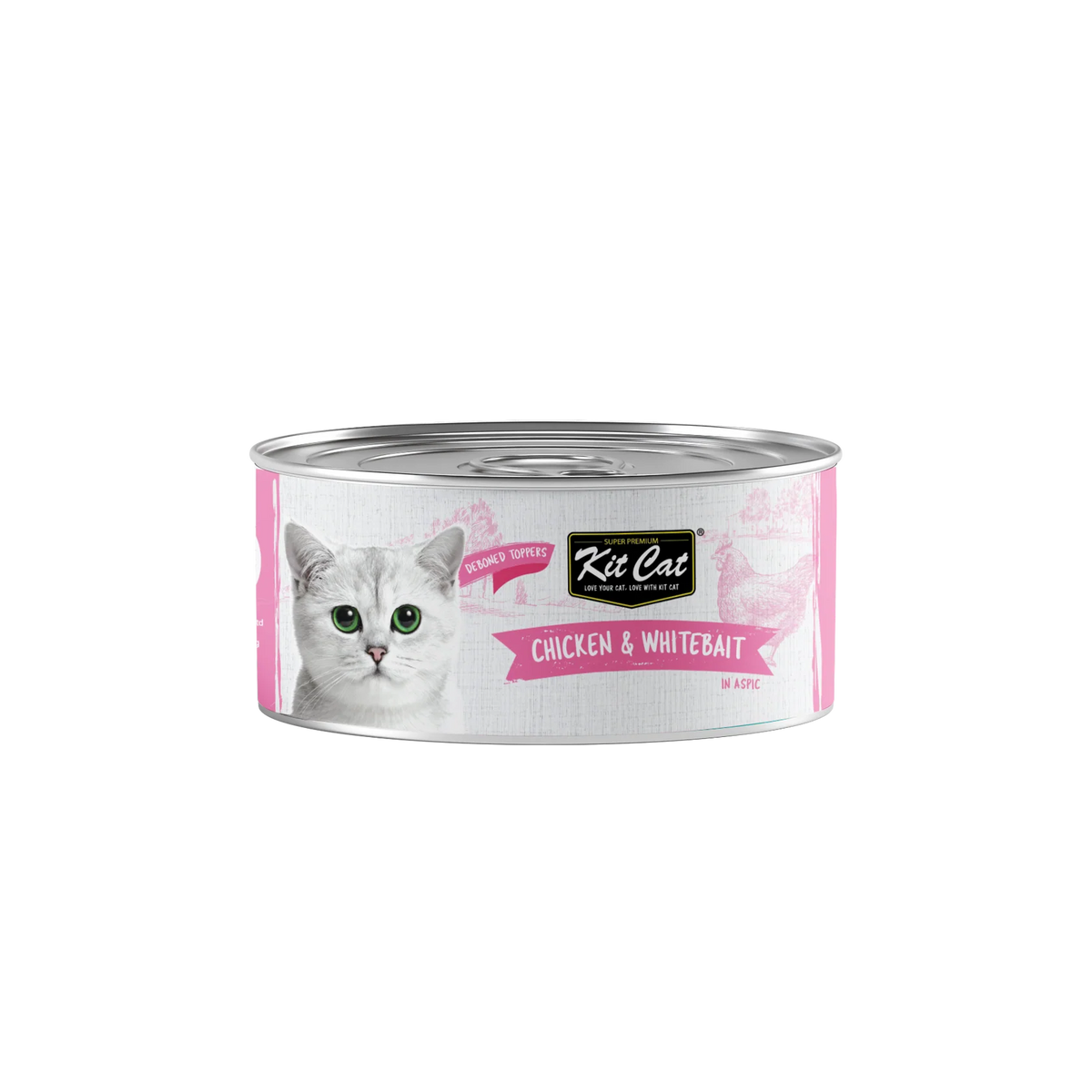 Kit Cat Grain Free Wet Cat Food Can 80g CHICKEN & WHITEBAIT