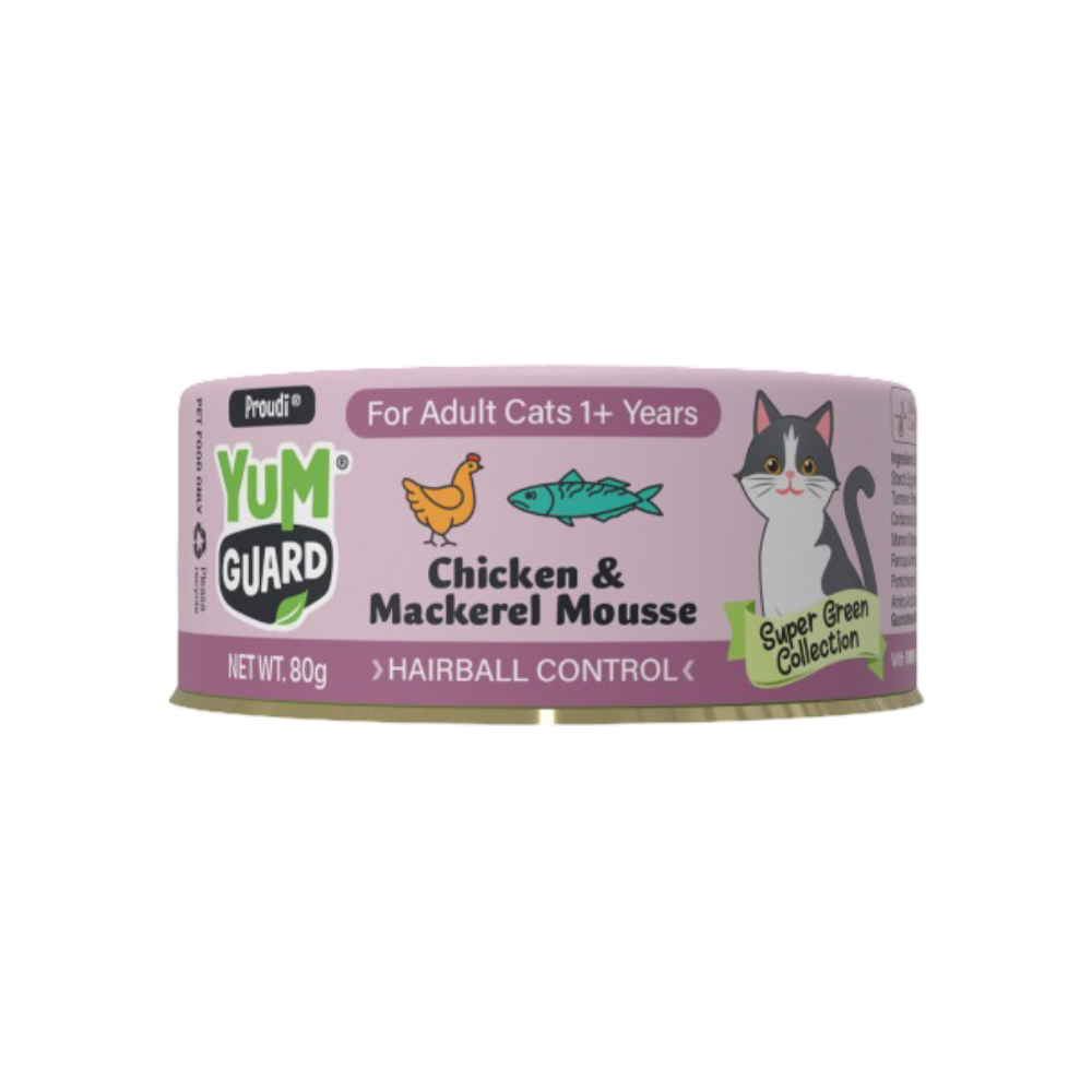 YUMGUARD HAIRBALL CONTROL CHICKEN MACKRL 12PK 80G (OM12)