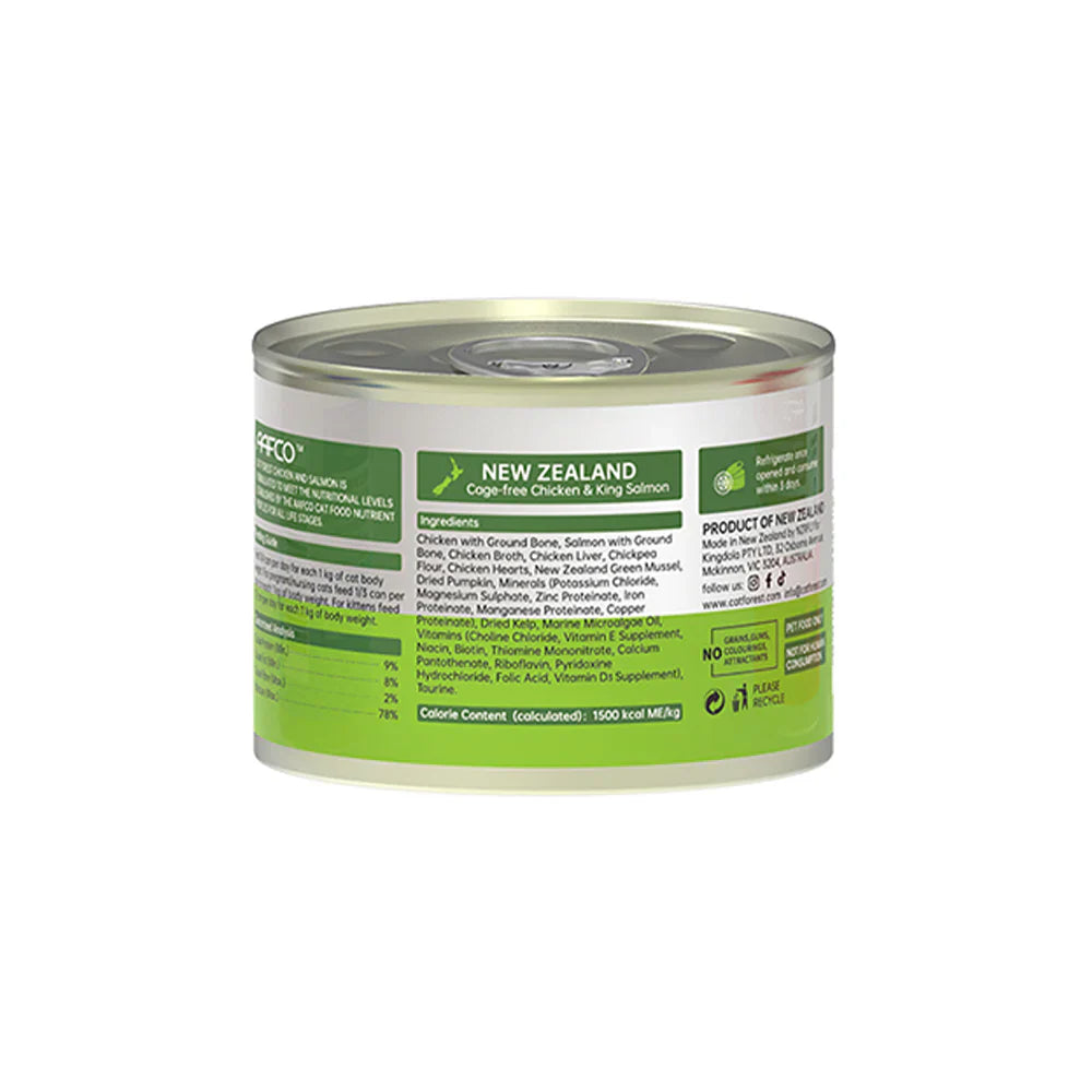 CAT FOREST Cage-Free Chicken & King Salmon Wet Cat Canned Food 180g x 12