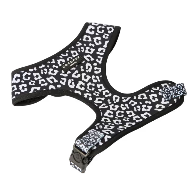 Cocopup London - Adjustable Neck Harness - Black Leopard - X-Small