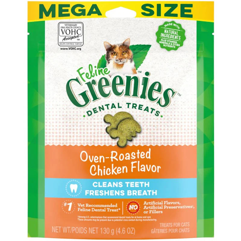 Greenies Cat Treats Dental Oven Roasted Chicken Flavour 130g