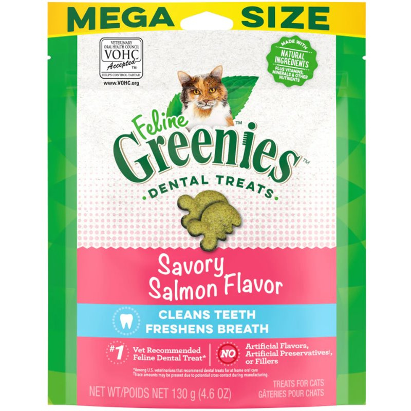 Greenies Cat Treats Dental Savoury Salmon Flavour 130g