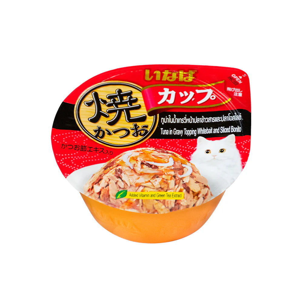 CIAO Gravy Cup Tuna (Maguro) in Gravy Topping Sliced Bonito 70g