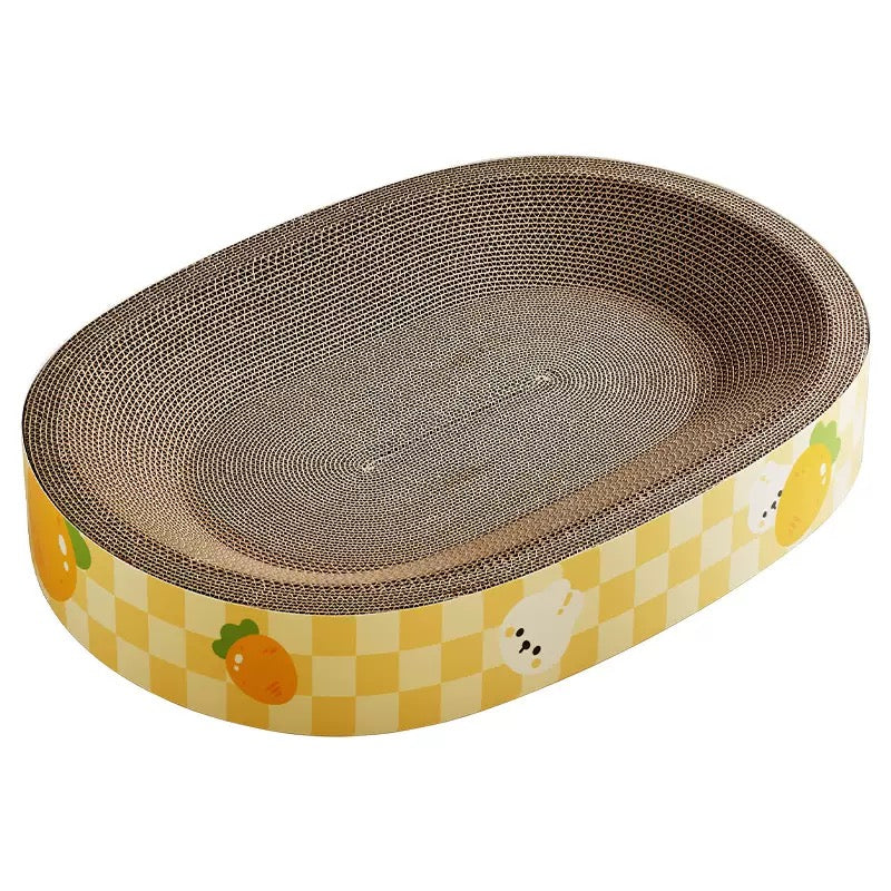 Pawpular Oval Cardboard Cat Scratcher Lounge Bed