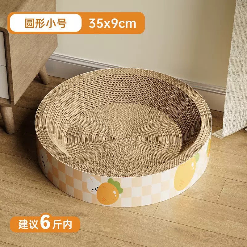 Pawpular Round Cardboard Cat Scratcher Lounge Bed