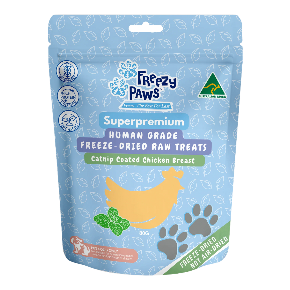 Freezy Paws Freeze-Dried Raw Functional Training Treats - Chicken Breast w/Catnip (80g)