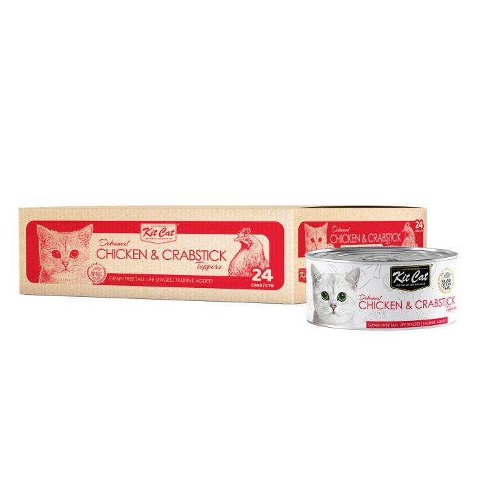 Kit Cat Grain Free Wet Cat Food Can 80g CHICKEN & CRABSTICK