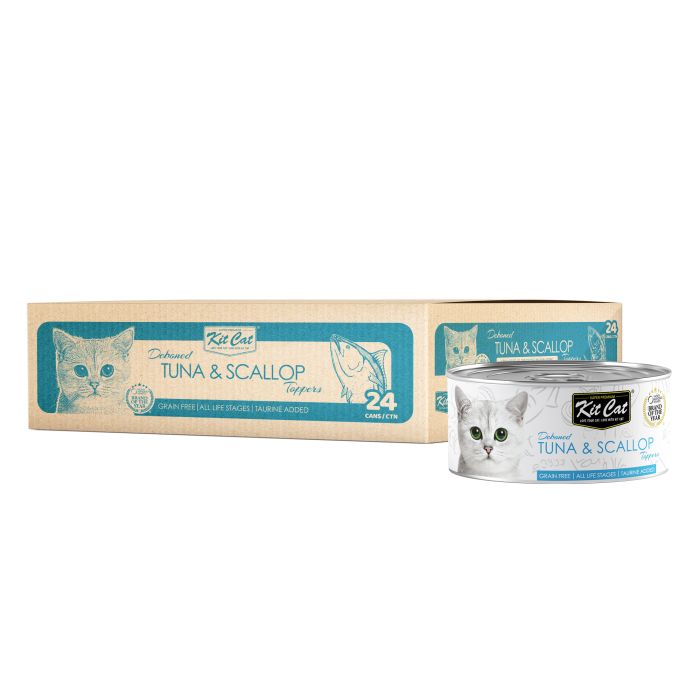 Kit Cat Grain Free Wet Cat Food Can 80g TUNA & SCALLOP