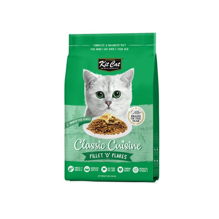 Kit Cat Natural Premium Fillet  Flakes Ideal for Picky Eaters Cat Dry Food 1.2kg