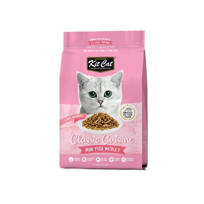 Kit Cat Natural Premium Mini Fish Medley Optimal Bones Growth Cat Dry Food 1.2kg