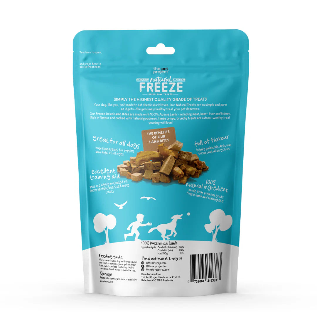 THE PET PROJECT LAMB BITES FREEZE DRIED 50G