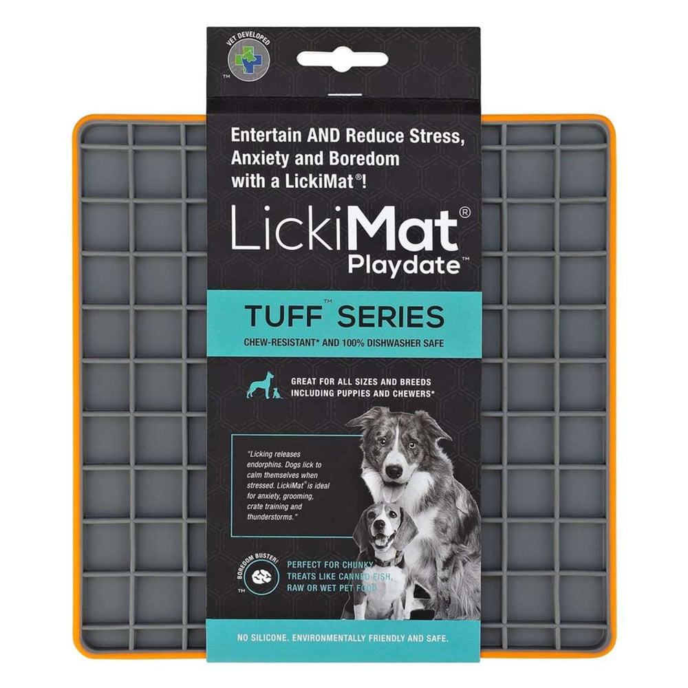 LICKIMAT DOG TUFF PLAYDATE ORANGE