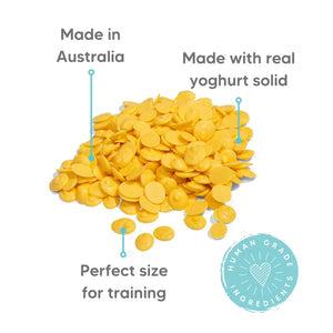 The Pet Project Banana Yoghurt Drops Dog Treats 250g