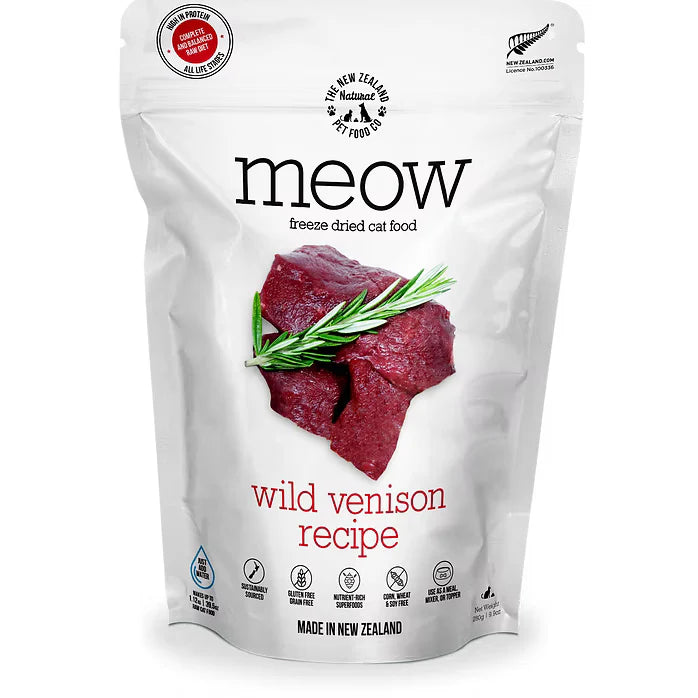 Meow Freeze Dried Cat Food Wild Venison 50gm
