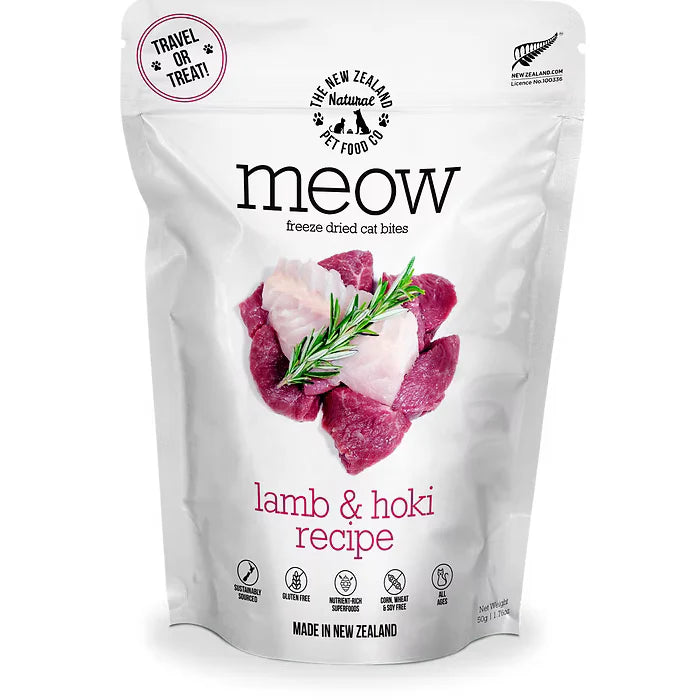 Meow Freeze Dried Cat Food Lamb & Hoki 280gm