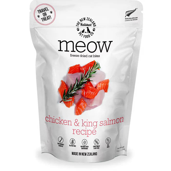 Meow Freeze Dried Cat Food Chicken & King Salmon 280gm