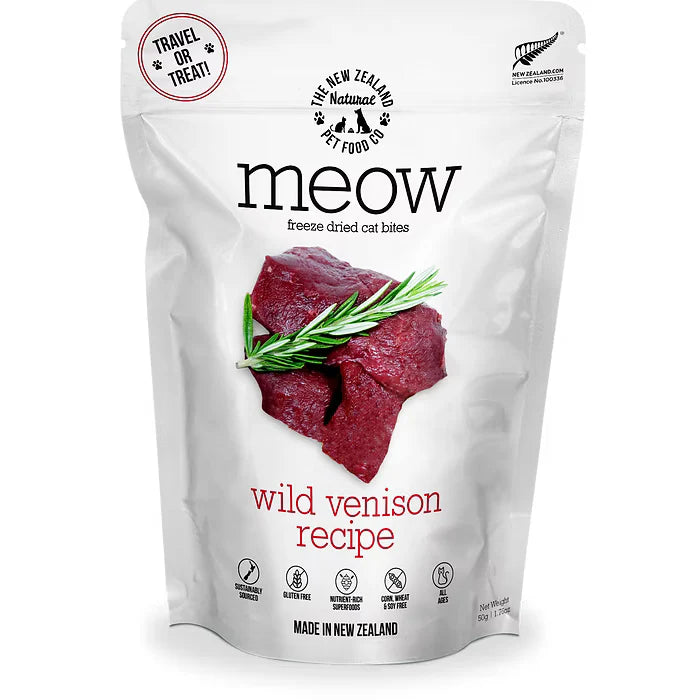 Meow Freeze Dried Cat Food Wild Venison 50gm