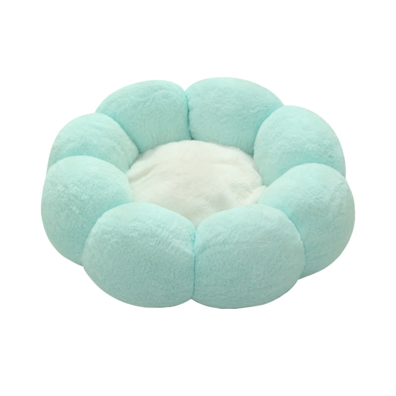 Pawpular Plush Blossom Flower Pet Bed (Mint Green)