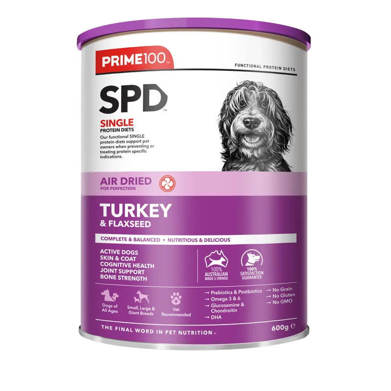 Prime100 SPD Air Dried Turkey & Flaxseed Dry Dog Food
