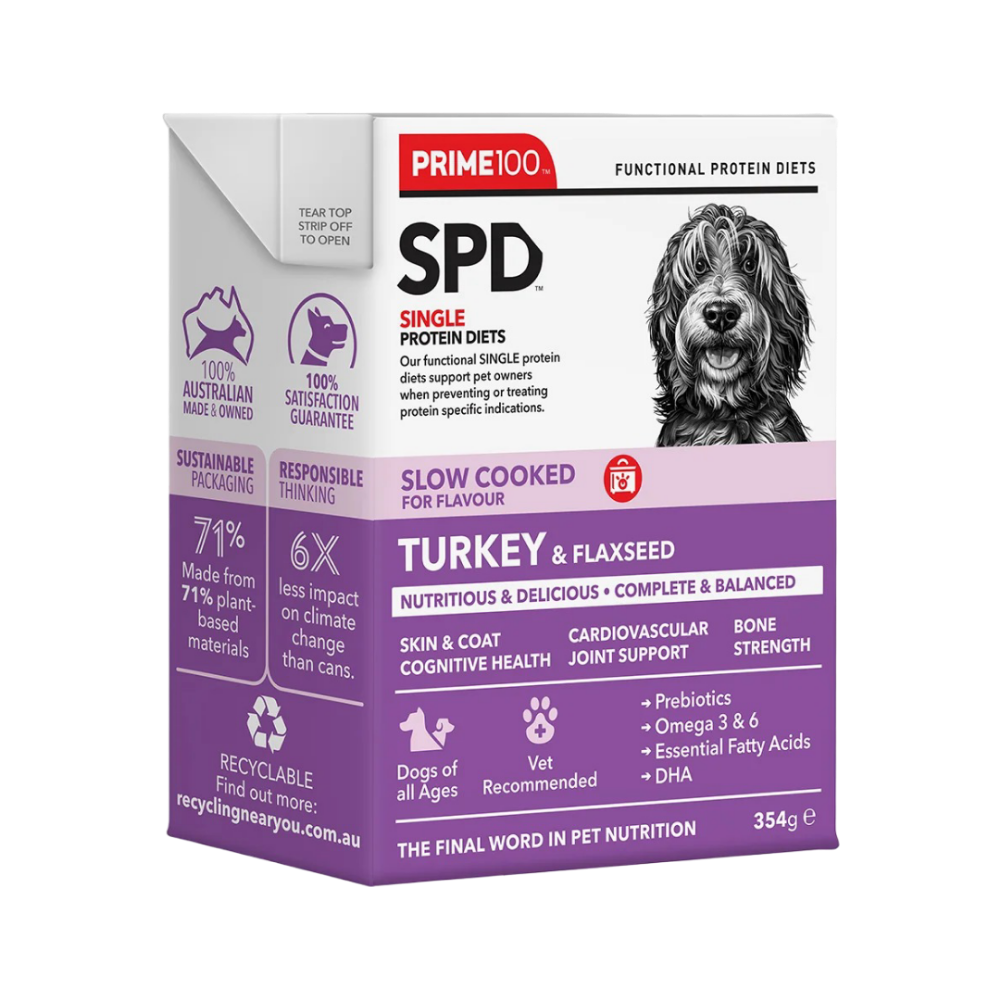 Prime100 SPD SLOW COOKED TURKEY & FLAXSEED 354G