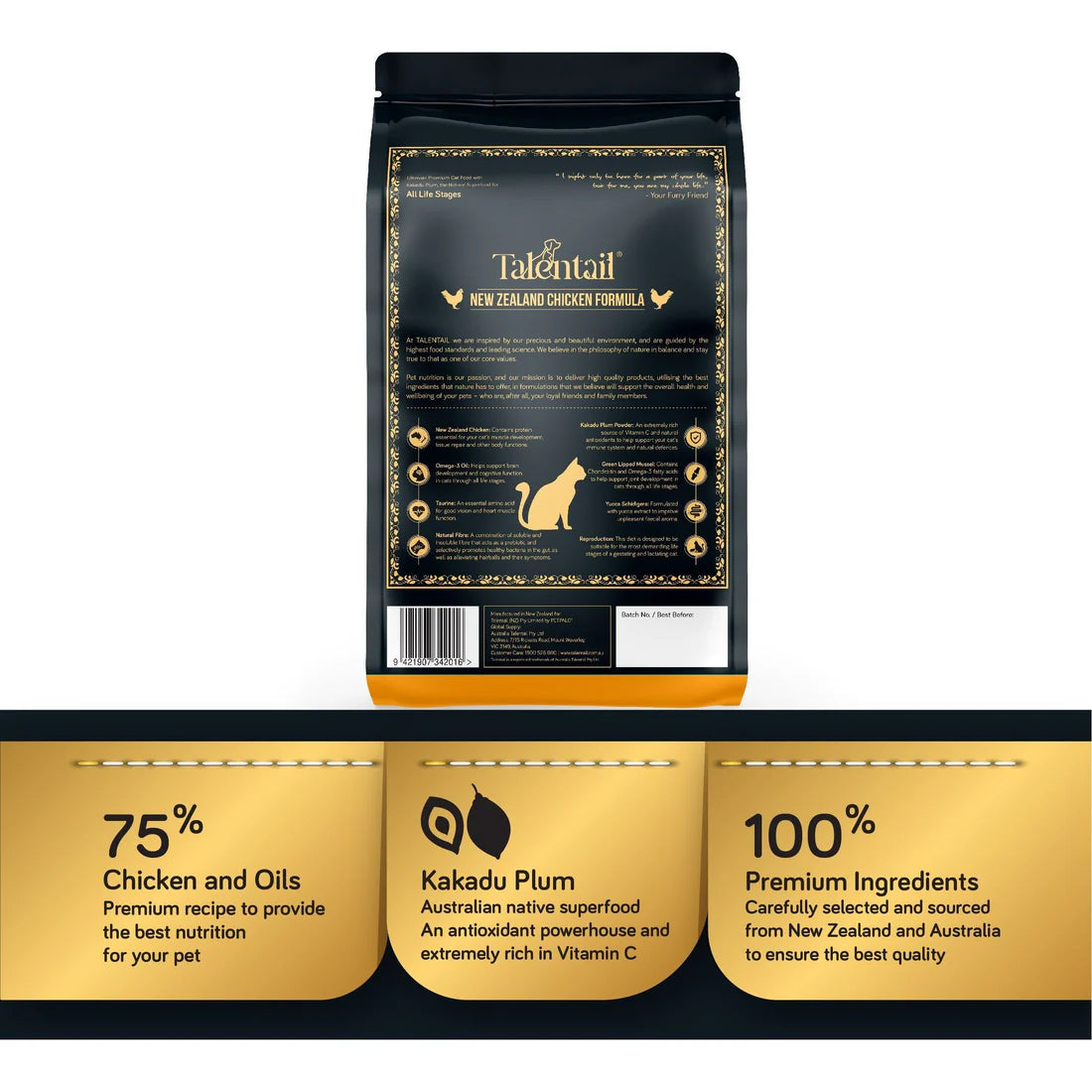 Talentail Ultimate New Zealand Chicken Cat Food For All Life Stages 1.5Kg