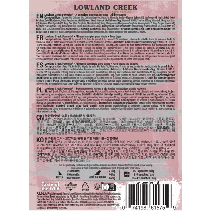 TASTE OF THE WILD Lowland Creek Chunks In Gravy Pouch 85g