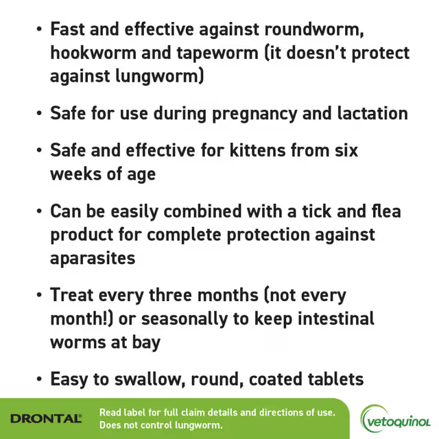 Drontal Allwormers For Cats 4KG 4PK