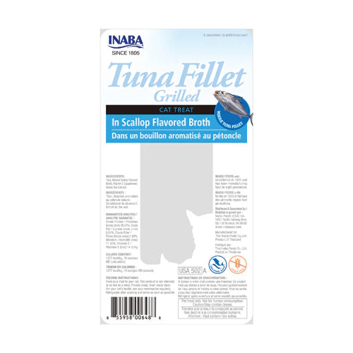 INABA CAT GRILLED TUNA FILLET IN TUNA BROTH 15G 6PK