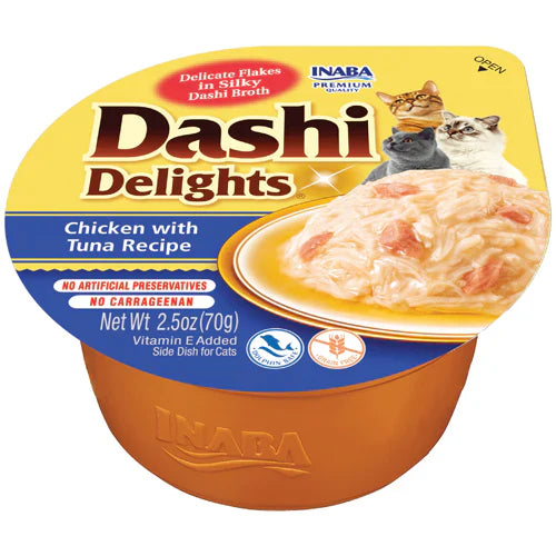 INABA DASHI DELIGHTS CUP CHICKEN TUNA 70G 6PK