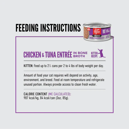 Orijen Chunks & Shreds Chicken & Tuna ENTREE For Kitten in Bone Broth Cat Wet Food Can 85g