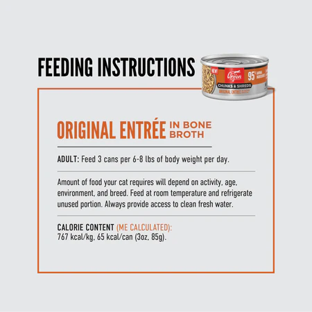 Orijen Chunks & Shreds Original ENTREE in Bone Broth Cat Wet Food Can 85g