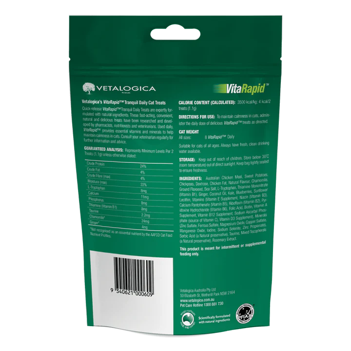 Vetalogica VitaRapid Tranquil Treats for Cats 100gm