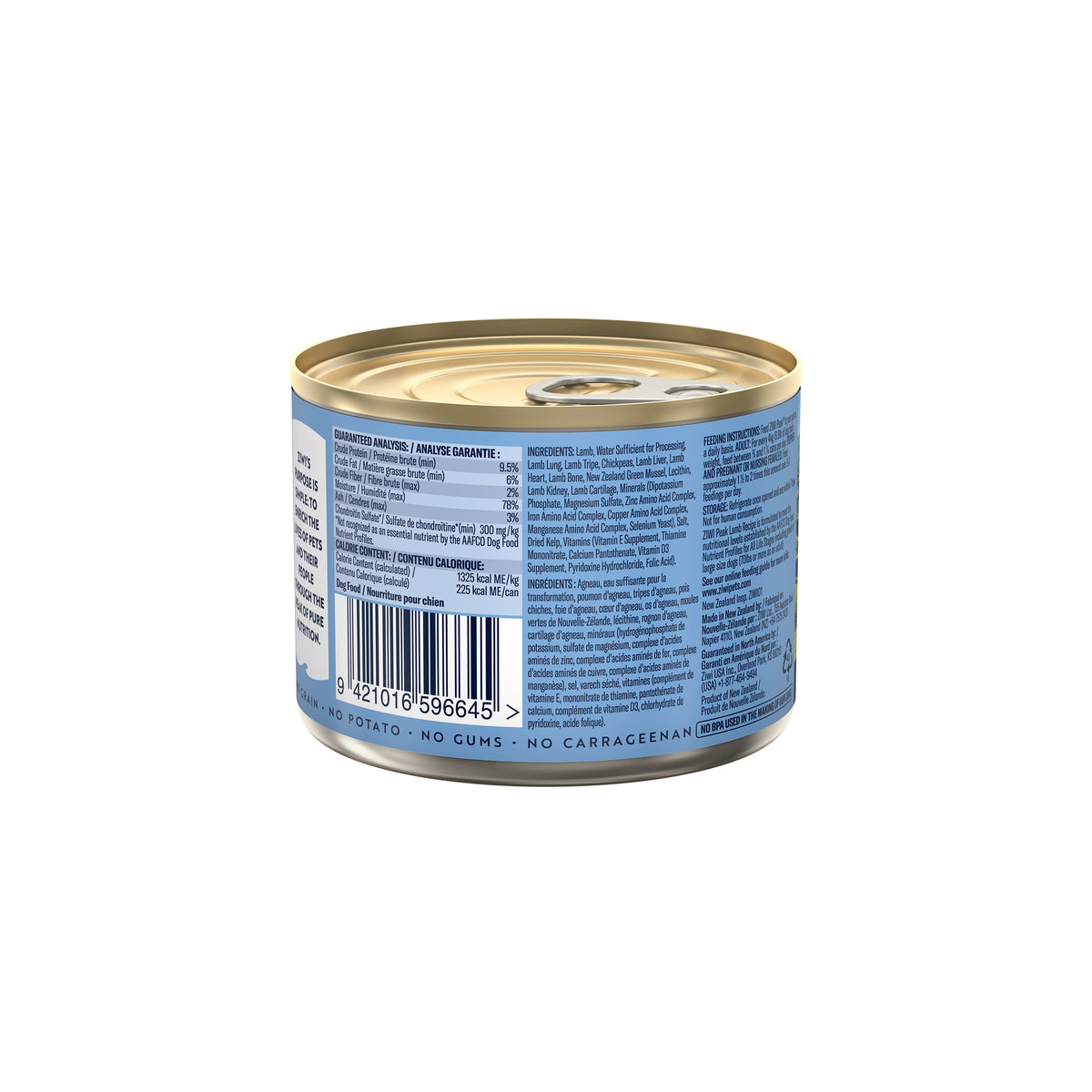 Ziwi Peak Wet Dog Food Cans 170g Lamb