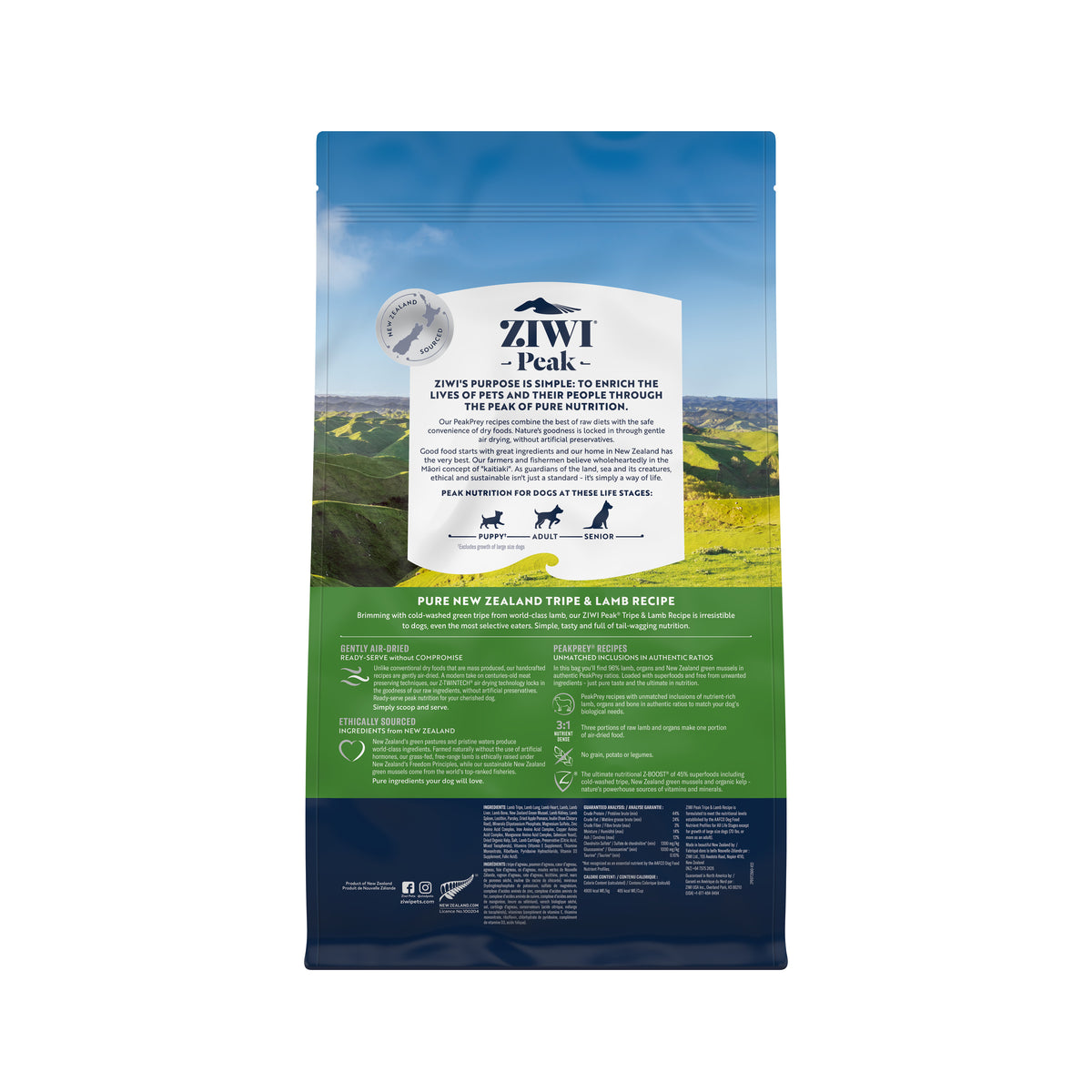 Ziwi Peak Air-Dried Dry Dog Food Tripe And Lamb