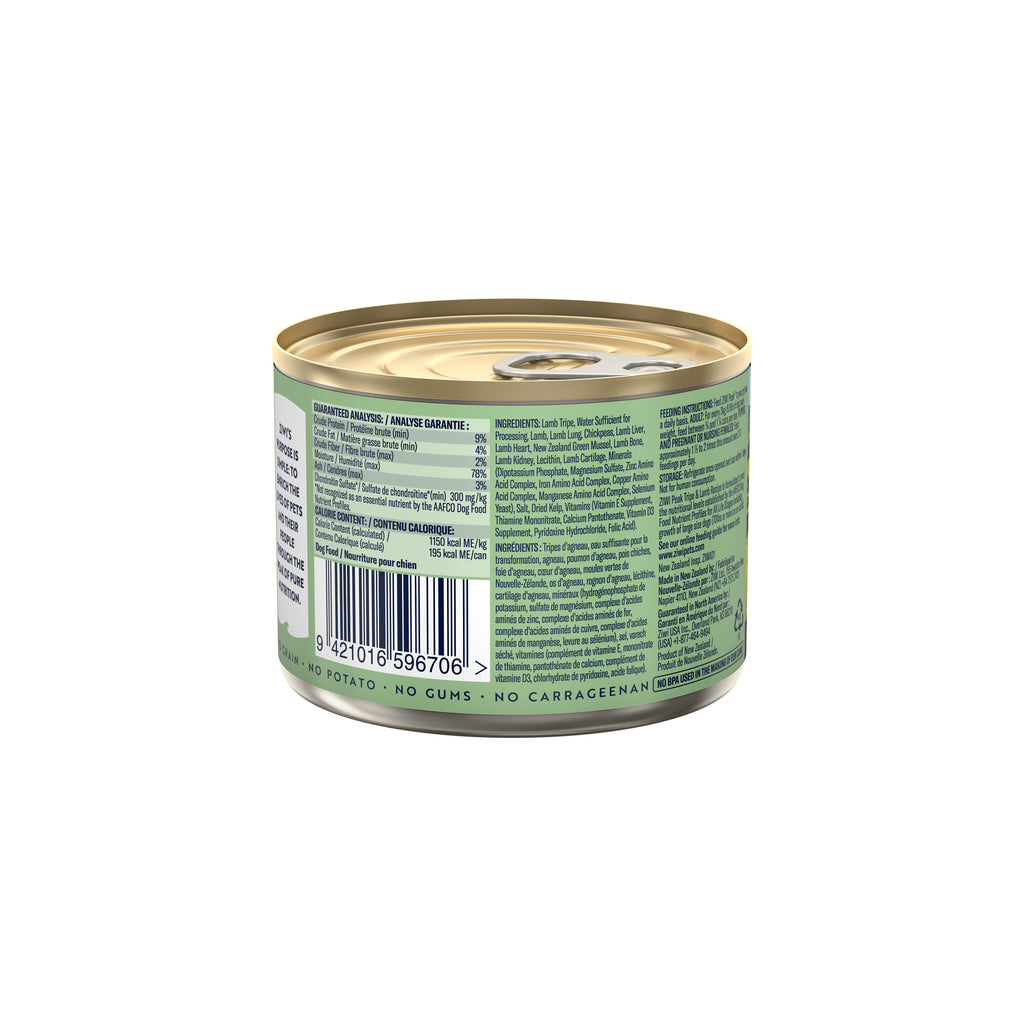 Ziwi Peak Wet Dog Food Cans 170g tripe & lamb