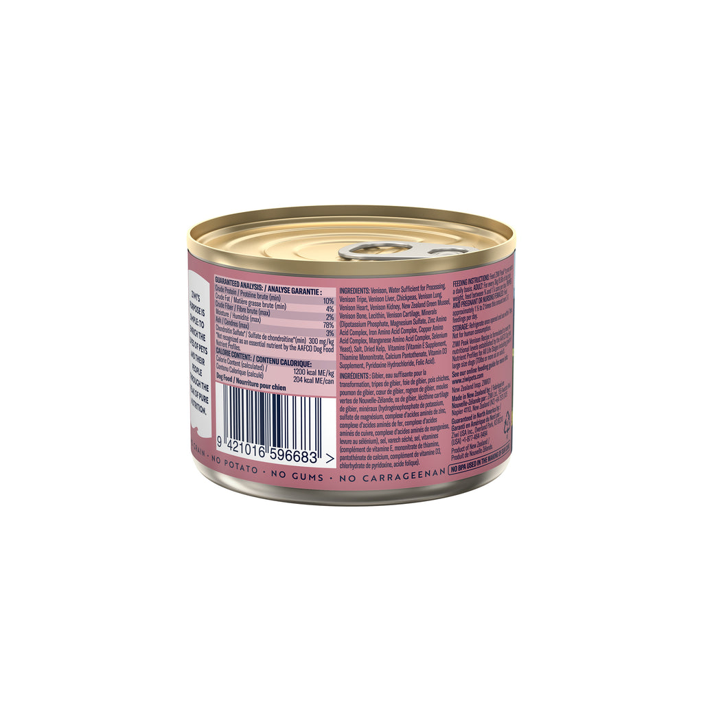 Ziwi Peak Wet Dog Food Cans 170g Vension