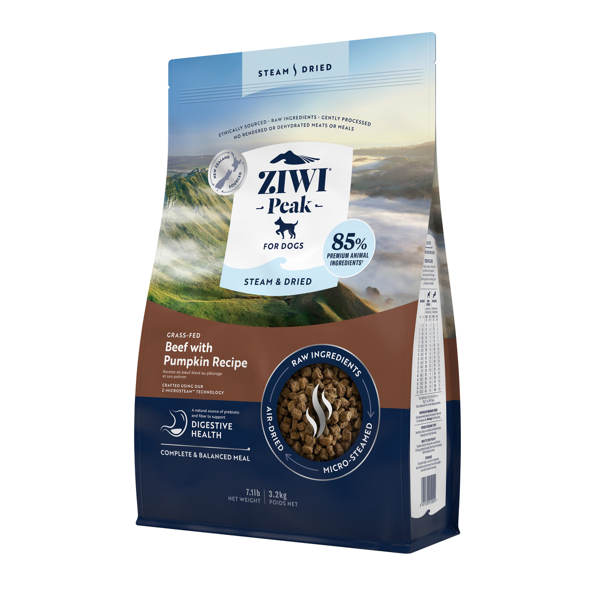 Ziwi Peak Steam Dried Dog Food Beef with Pumpkin
