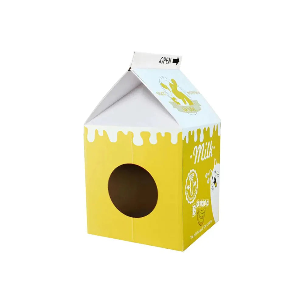 ZODIAC Cat Scratcher-Milk Box Yellow