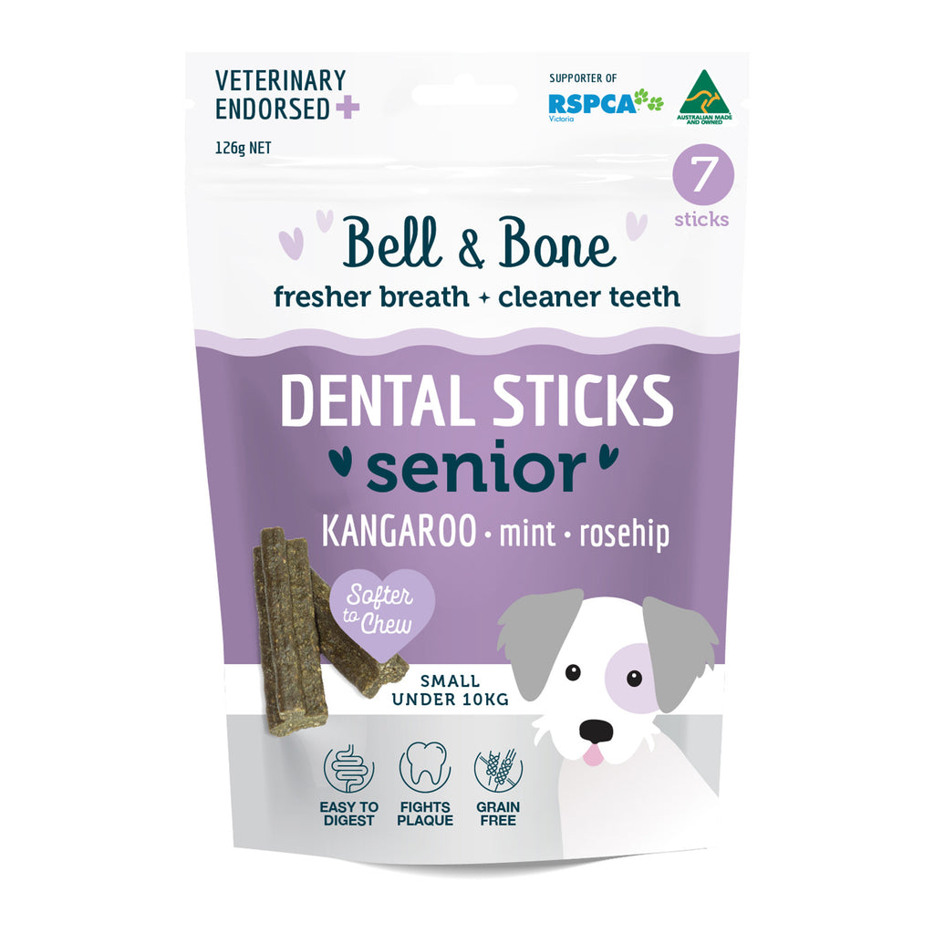 BELL & BONE SENIOR DENTAL STICKS ROO MINT ROSEHIP SM