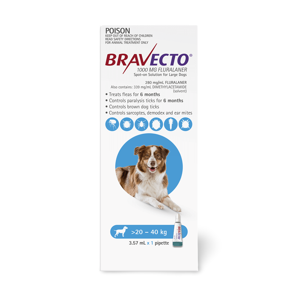 Bravecto Spot-On for Large Dogs 20-40kg 1pk
