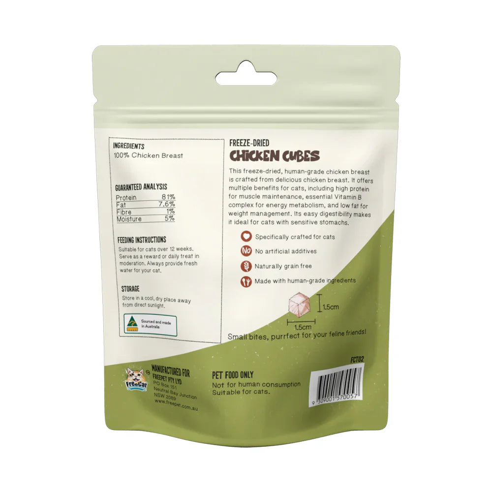 Freecat Freeze Dried Chicken Cubes Cat Treats - 50g