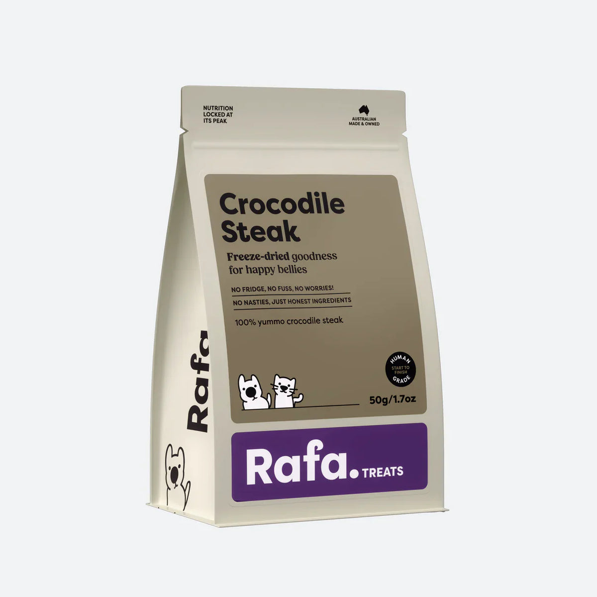 RAFA Raw Freeze-Dried Cat & Dog Treats Human-Grade Crocodile Steak 50g