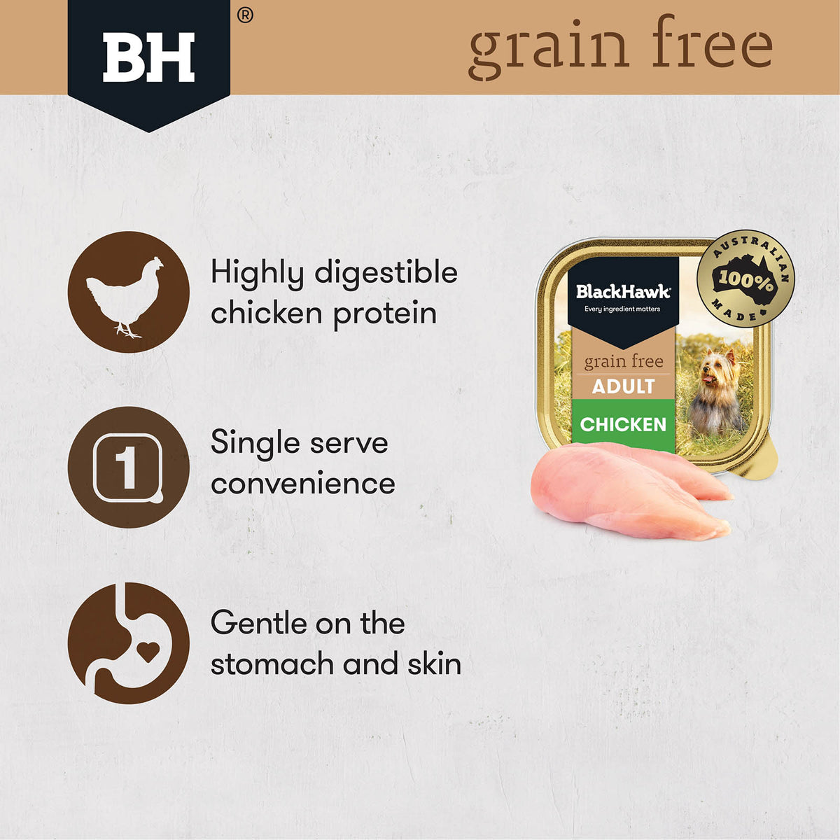 BLACK HAWK GRAIN FREE CHICKEN 100G 9PK