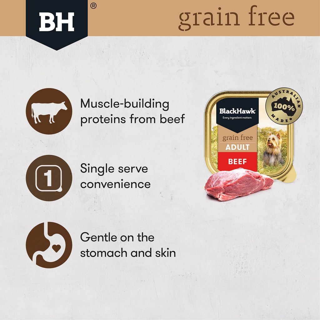 BLACK HAWK GRAIN FREE BEEF 100G 9PK