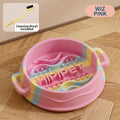Hipipet Silicone Slow Feeder Bowl – Wiz Pink with Clearing Brush